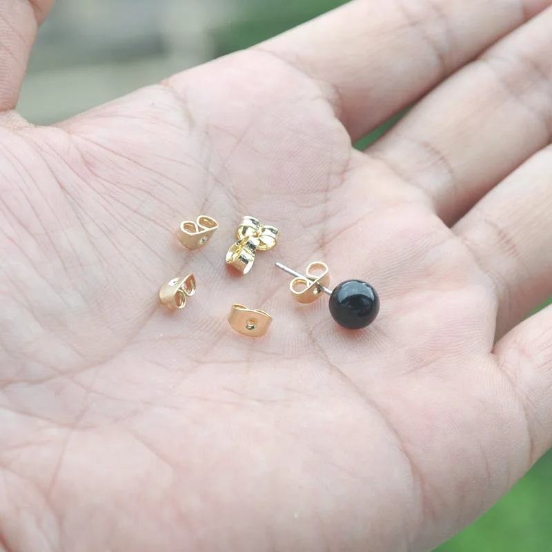 200 шт. 4 6x5 мм серьги-гвоздики серебряные серьги-бабочки задняя пробка для