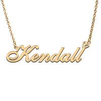 love heart kendall name necklace for women stainless steel gold silver nameplate pendant femme mother child girls gift