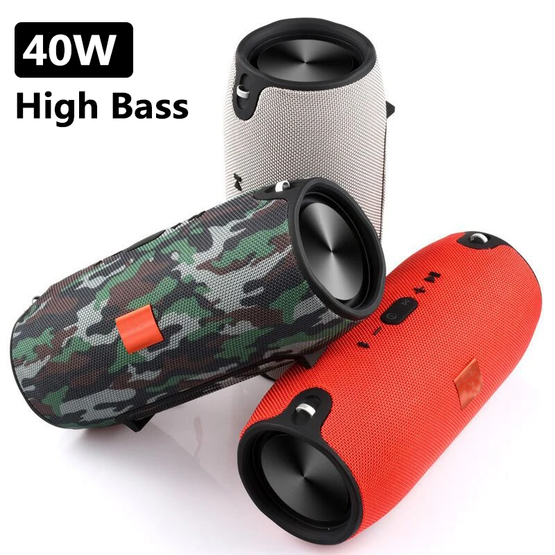 

40W High Power Portable Bluetooth Speaker Subwoofer TWS Outdoor Column Waterproof Super Bass Music Center TF AUX FM caixa de som