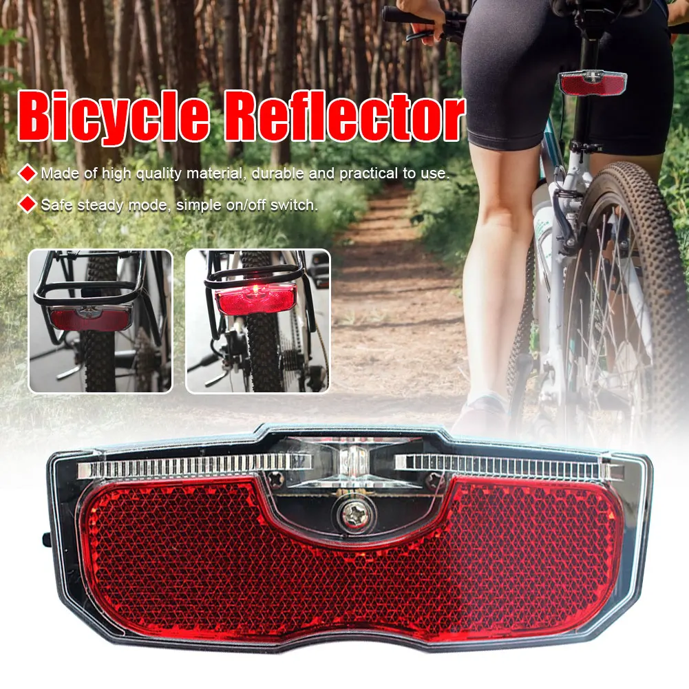 

Bike Cycling Bicycle Rear Reflector Tail Light For Luggage Rack NO Battery Aluminum Alloy Reflective Taillight 30P