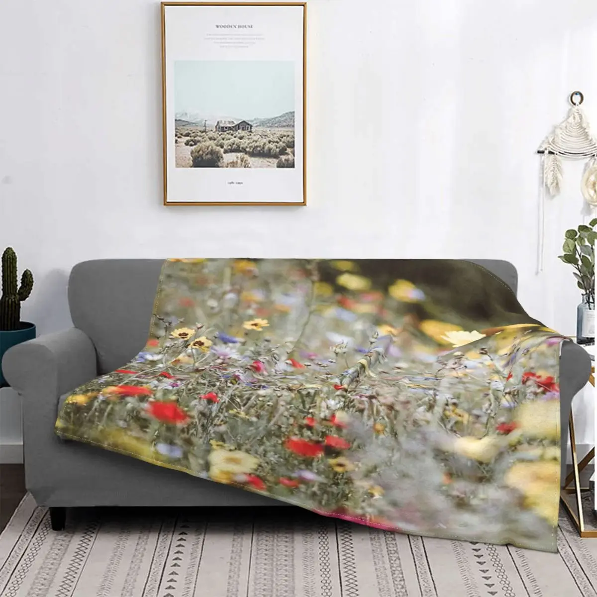 

Wildflowers-2 manta a cuadros para cama, manta double para Baby, pickick