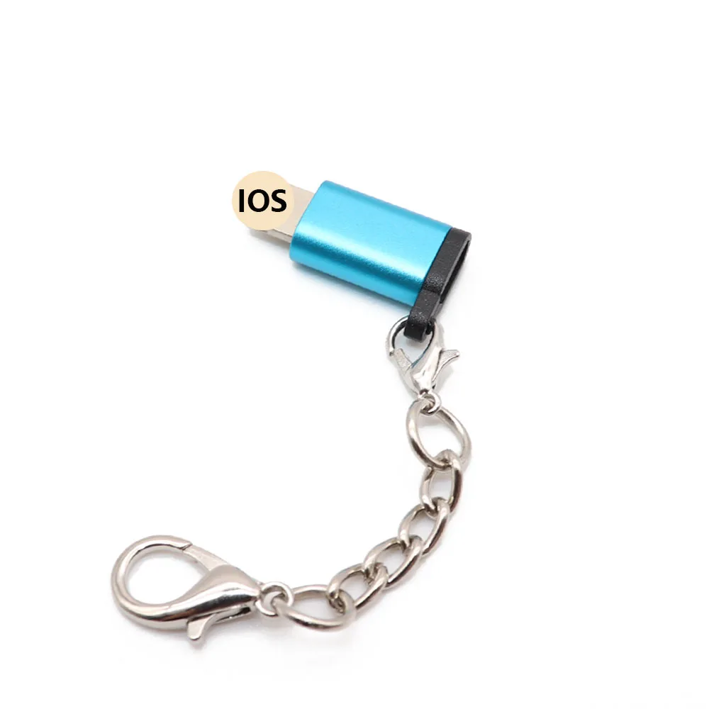 Адаптер Micro USB для освещения 8Pin для адаптер Apple с брелоком для IPhone X XS XR 6 7Plus синхронизация зарядное устройство OTG конвертер