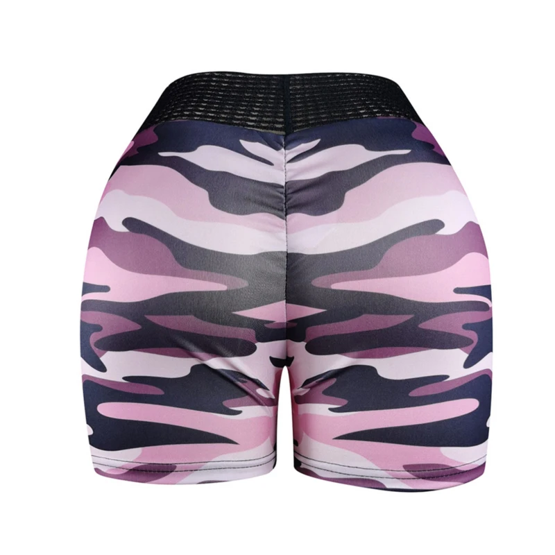 

New Womens Shorts Camouflage Print Summer Stretch High Waist Sports Ladies Slim Fit Shorts Casual Comfortable Breathable Shorts