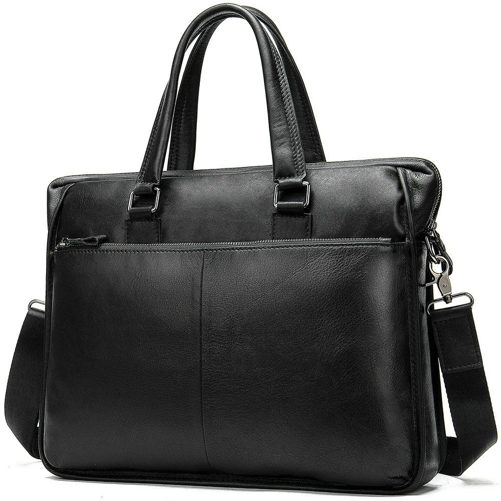 

Genuine Leather laptop Male Package Men's Handbag Business Affairs Single Shoulder Business Travel 14 Inch Briefcase computer