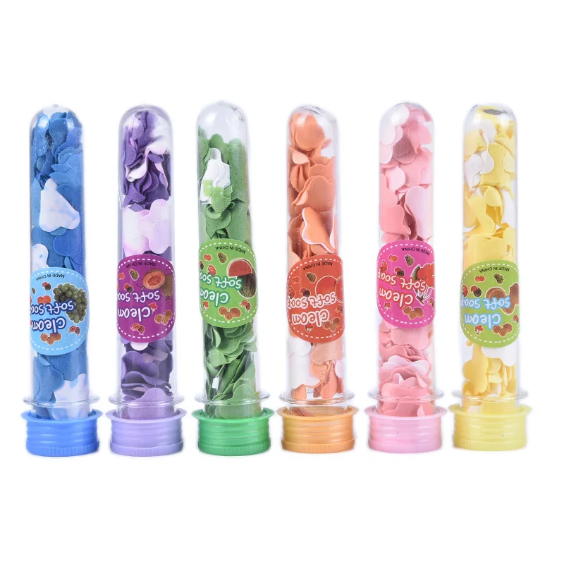 

1pc Tube Portable Petal Soap Random Colors Flower Shape Fruity Odour for Travel Scented Soap Bath Child Hand Washing Soap Paper
