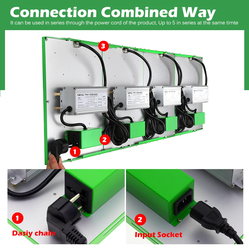 Светодиодная лампа полного спектра для выращивания растений 1000 Вт Samsung LM281B + -