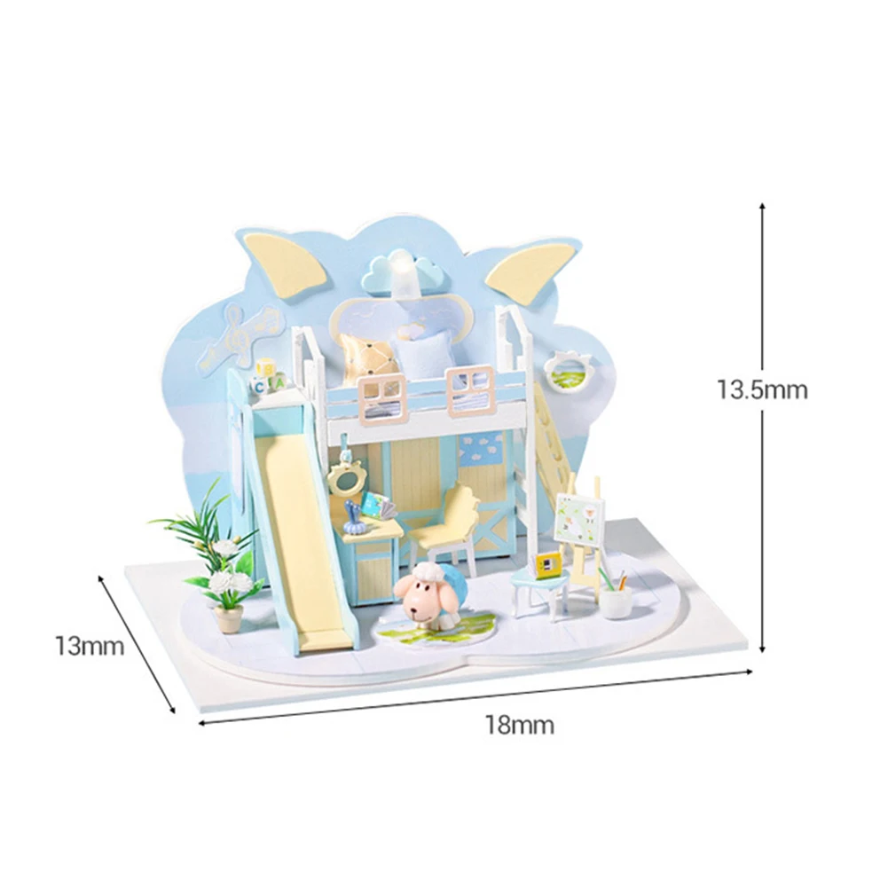 

Diy Doll House Wooden Doll Houses Cute Lamb Miniature Dollhouse Furniture Kit With Led Toys For Children Birthday Gifts