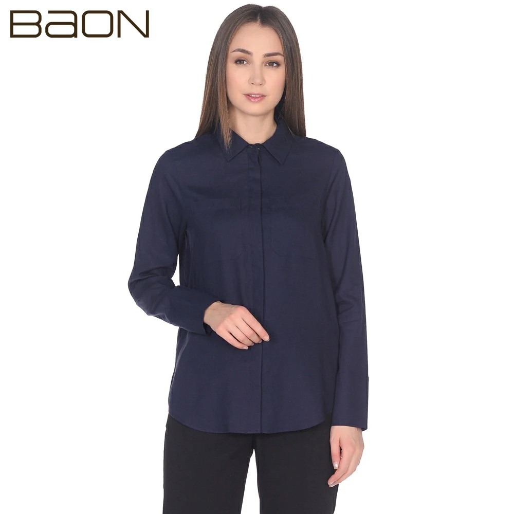 Рубашка со льном Baon B179014|Рубашки| |