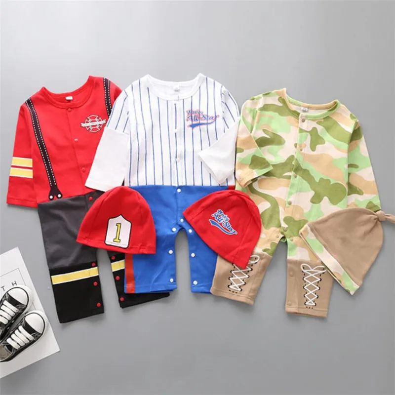 Детский комбинезон для косплея костюм пожарного доктора из хлопка новорожденных