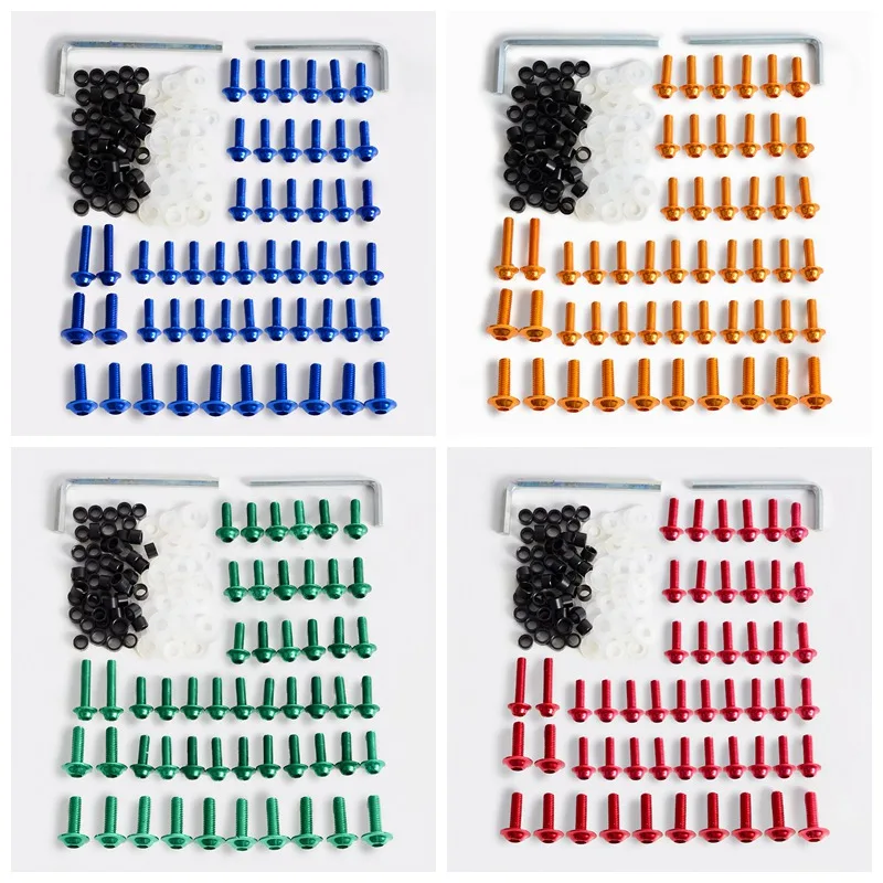 

158PCS Motorcycle Accessories CNC Aluminum Full Fairing Bolt Kits Bodywork Screws Universal Aluminum M5 M6 Bolts