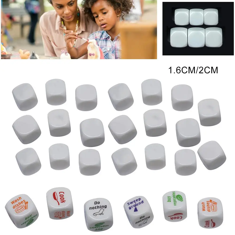 20 шт. игры в кости белые Детская игра набор сделай сам для TRPG настольная