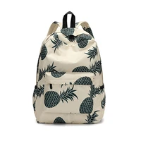 6pcslot school backpack women fresh style women backpacks pineapple print bookbags female travel backpack