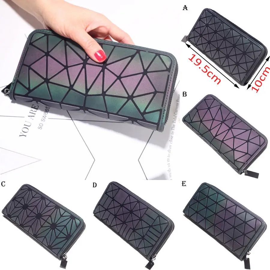 

New Women's Money Clips PU Leather Fashion Geometric Pattern Clutch Bag Credit Card Purse