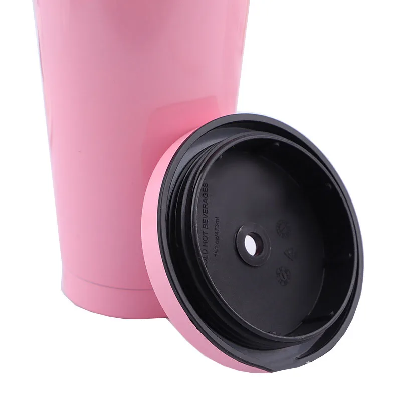 500 мл Термос из нержавеющей стали чашка с металлическая соломинка модный