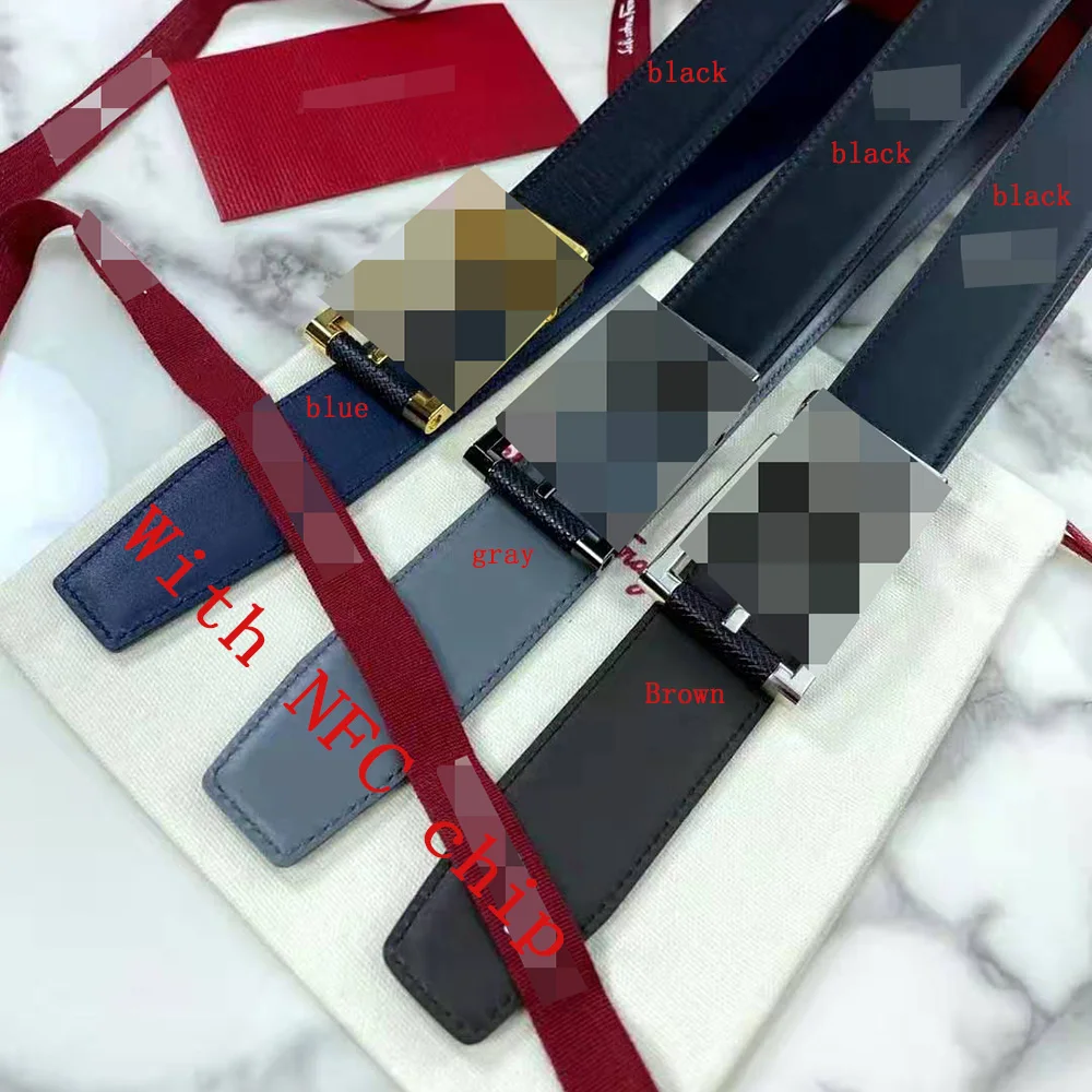 

Top Color Scheme Belt For Men Luxury Brand Designer Classic 1:1 Copy With NFC Chip Belts High Quality Original Packaing
