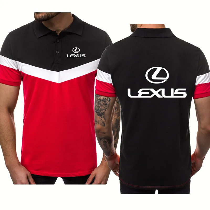 

Summer Men's polo shirt Lexus Car Logo printing Summer Splicing short sleeve High Quality Cotton casual Men's tops