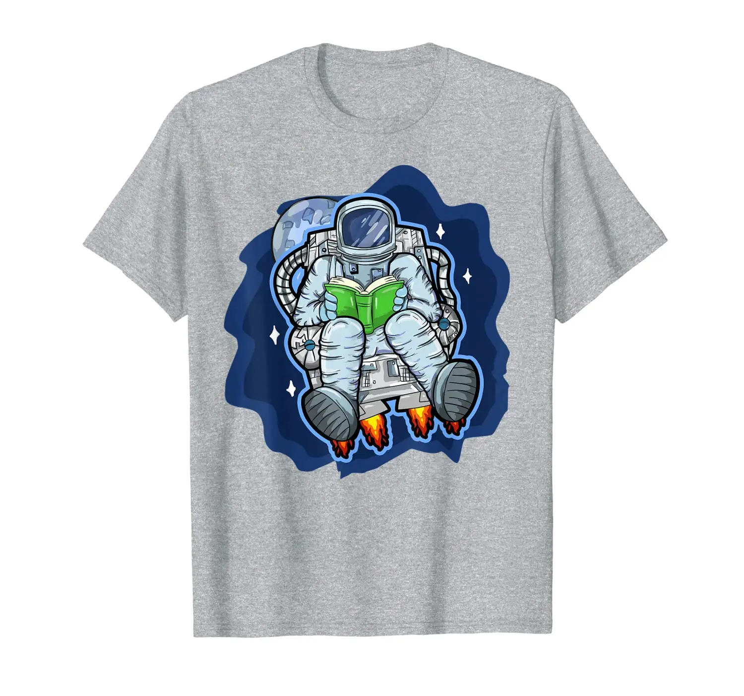 

Spaceman T-Shirt Astronaut Reading A Book | Men Women Kids