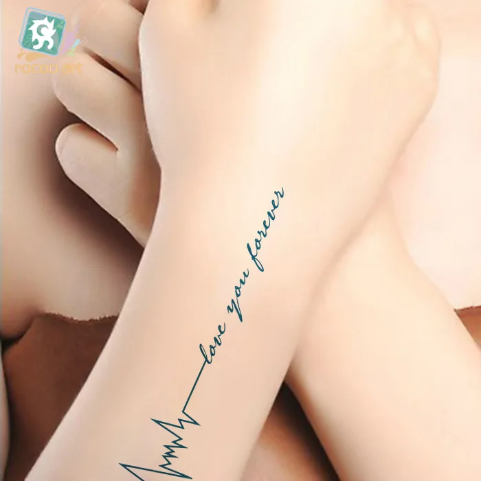 Водонепроницаемая Временная тату-наклейка английские буквы &quotlove you forever&quot