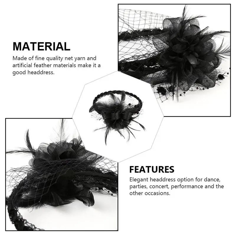 

1 Pc Elegant Hair Decoration Hair Accessories Feather Headdress Party Head-wear