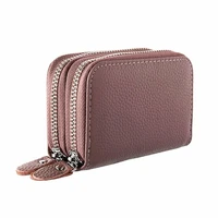 womens wallets purses multifunctional female design womens genuine leather rfid secure zipper credit card holder