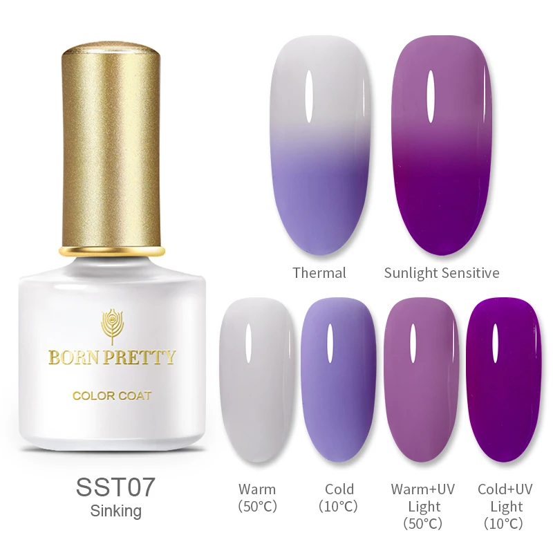 BP-SST07 BORN PRETTY термический гель лак для ногтей Температура Изменение цвета УФ гель Отмачивание гель лак для ногтей 6 мл 40 цветов нужно УФ лампа лечение - Цвет: BP-SST07