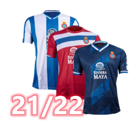 

21 22 RCD Espanyol football shirt 2021 T-shirts 2022 R.D.T WU LEI Embarba Javi Puado Lopez men T-shirt Runn