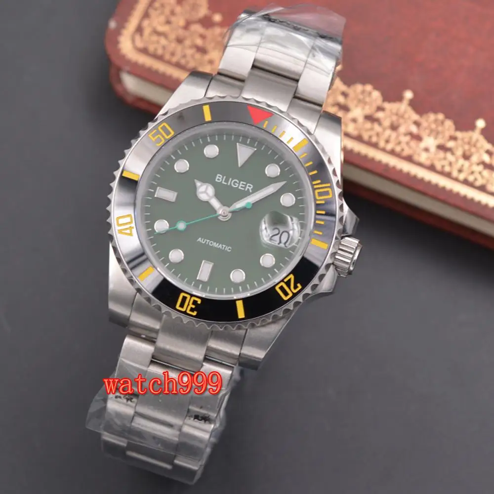 Часы Bliger Мужские механические с керамическим корпусом водонепроницаемые