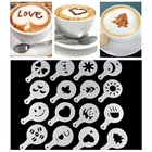 16 шт.компл., шаблон печати на кофе, шаблон распыления пены, форма для бариста, инструмент для украшения кофе