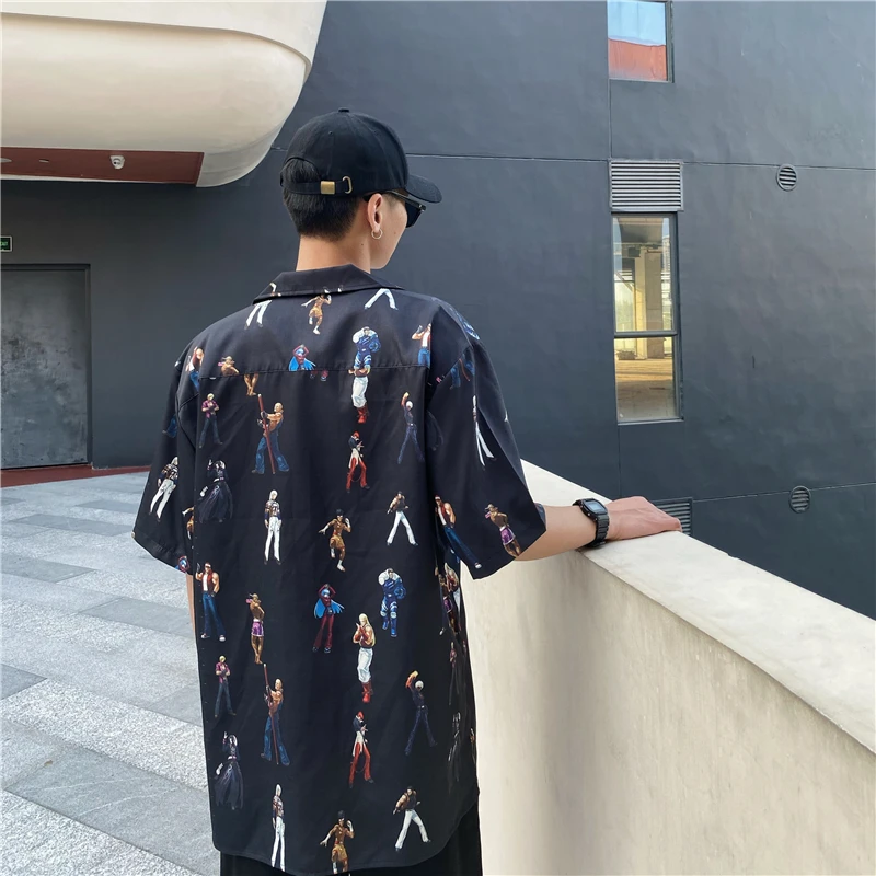 Рубашка OSCN7 Мужская/женская с принтом Повседневная Уличная пляжная блуза в стиле