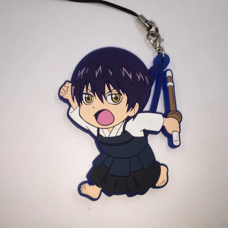 1 шт. Лидер продаж Аниме Gintama резиновый брелок для ключей Редкие ремешком с