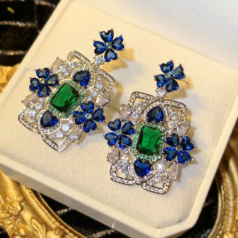 

Luxury fashion women party zircon earrings 210320-29