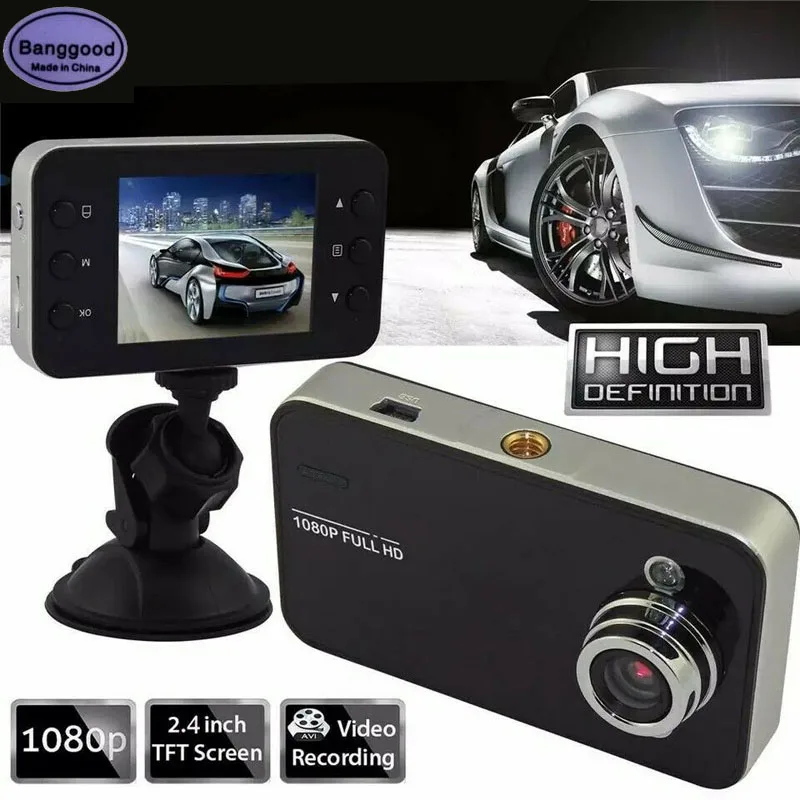 

K6000 Automobile Recorder 2.4 inch 1080P HD CAR Dash Cam DVR Vehicle Dashboard 140° Wide Angle Night Vision Video Camera Dashcam