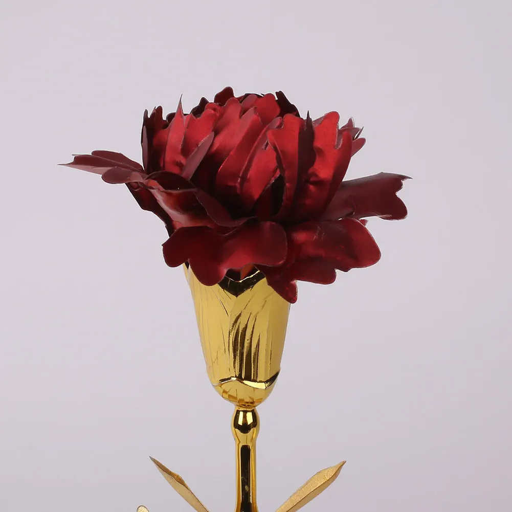 24K покрытые фольгой розовые подарки гвоздики День матери золото|Искусственные и