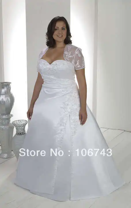 

2016 Rushed free Shipping New Design vestido de noiva Fat Dress with Jacket Bridal Gown Ball custom Wedding Dresses Plus Size