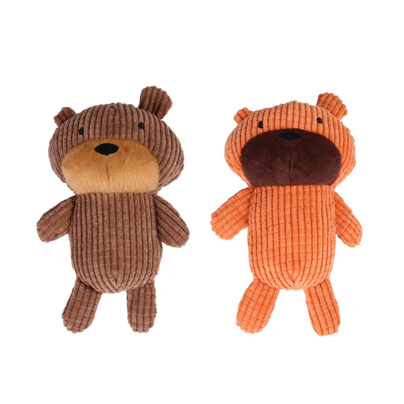 

Cute Bear Shape Plush Dog Squeaky Chew Toys Funny Small/Large Dogs Interactive Bite Resistant Toy Pets Accessories Supplies