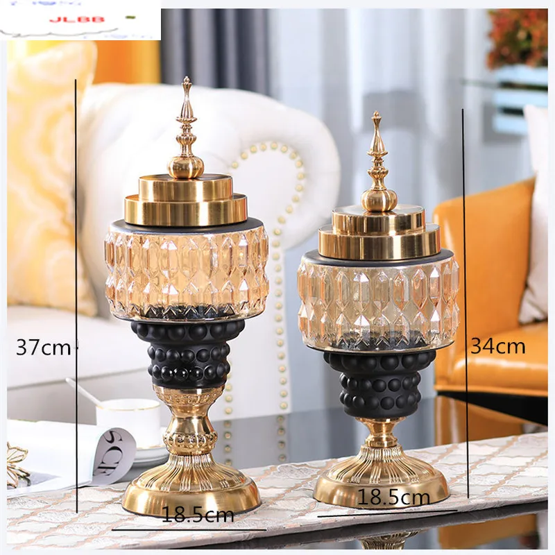 

European Style Ginkgo Biloba Lantern Glass Jar Candy Storage Tank Flower Arrangement Home Use Storage Jar Decorations Vase