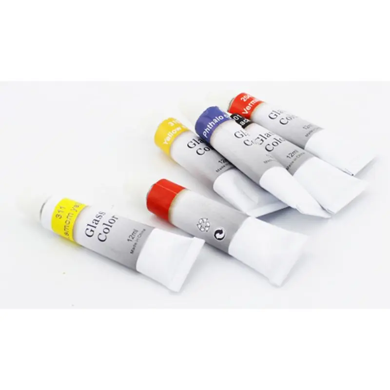 

12ml 12 Colors Glass Paint Acrylic Hand Painted Pigments Drawing Tubes Set Artist Art Supplies for Beginner