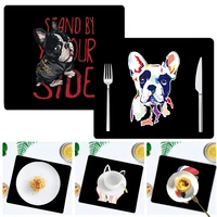 hot pad kitchen accessories tableware pad printed dog pattern coaster washable tableware napkins placemat kitchen device sets