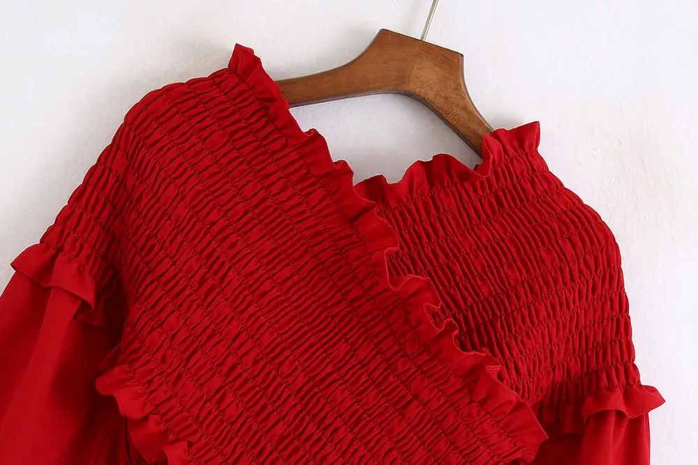 Long Sleeve Red Blouse Women Shirts Blouses Plaid Ladies Shirts Elegant Korean Blouse Women Blouse 2020 Feminine Blouse