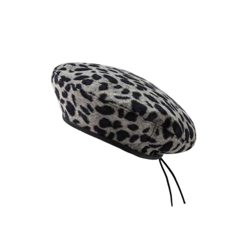 

Leopard Beret Female Autumn and Winter Art Simple Retro Painter Hat Korean Casual Hat Fall Hats for Women 2020 Beanie