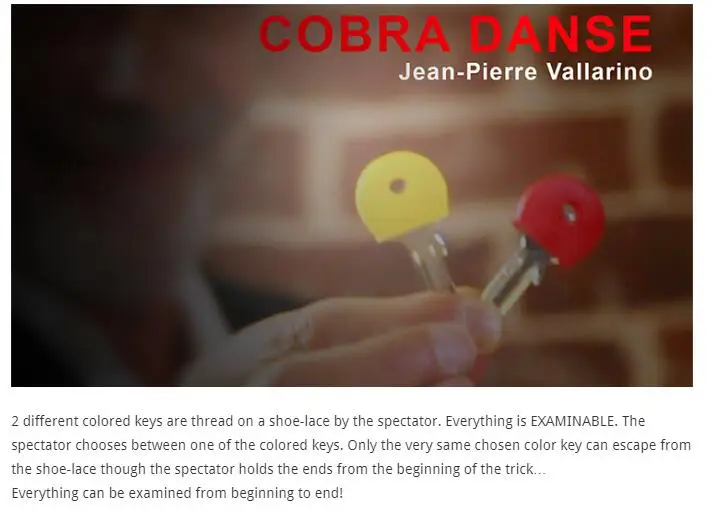 

Dance Of The Cobra by Jean-Pier Vallarino - Magic Instructions Magic trick