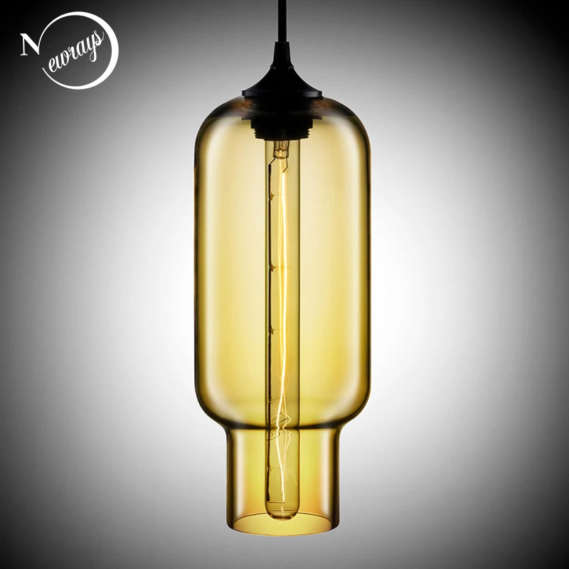 Светодиодные подвесные светильники e27 с цветным стеклянным шариком 7 цветов