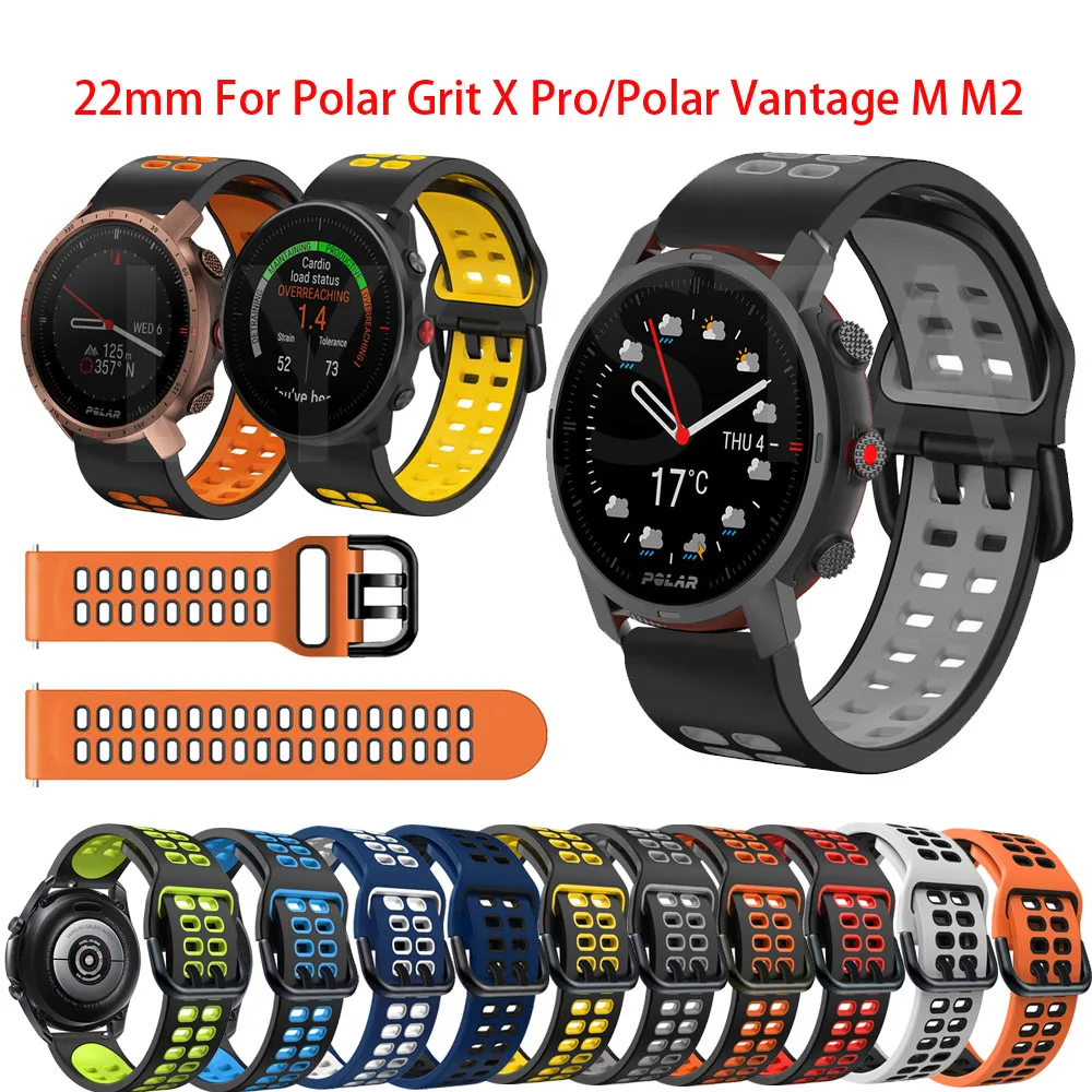 

Ремешок спортивный для Polar Grit X/Pro, мягкий силиконовый сменный Браслет для Polar Vantage M/M2, быстрая установка, 22 мм
