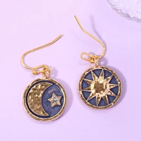 new design metal sun moon star pattern ladies retro earrings jewelry fashion trend party accessories girl creative birthday gift
