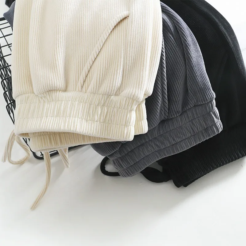 Женские Модные Дамские Брюки с кулиской завышенной талией толстые теплые