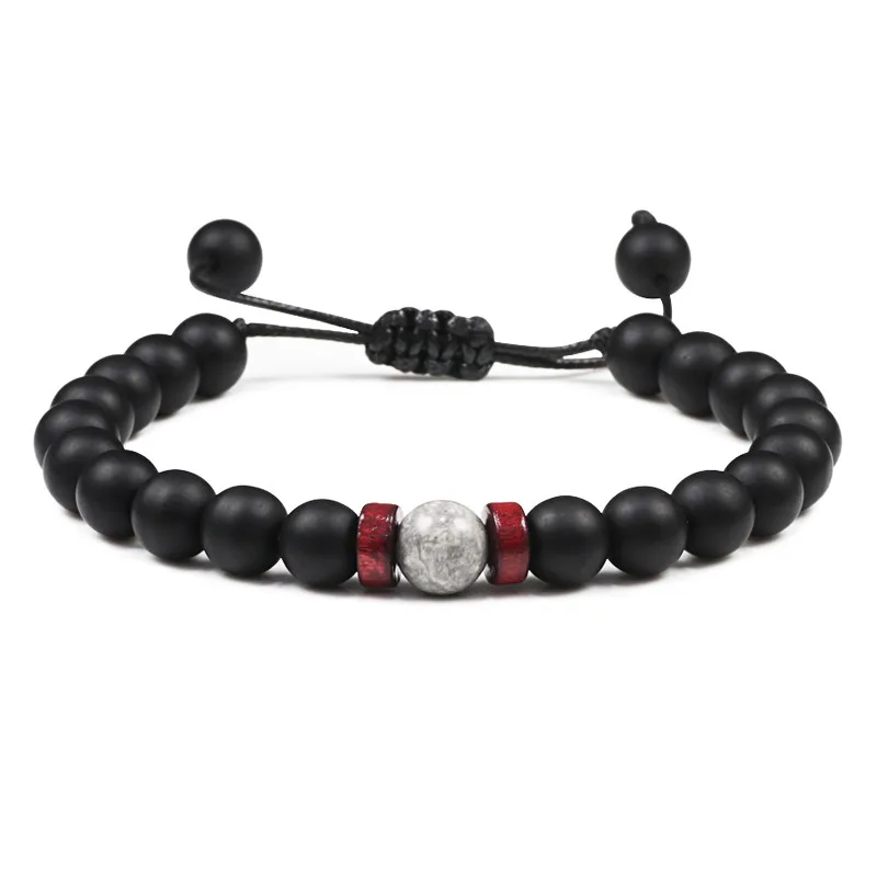 8 мм матовый каменный браслет мужские лунные бусы тибетские талисманы Будда