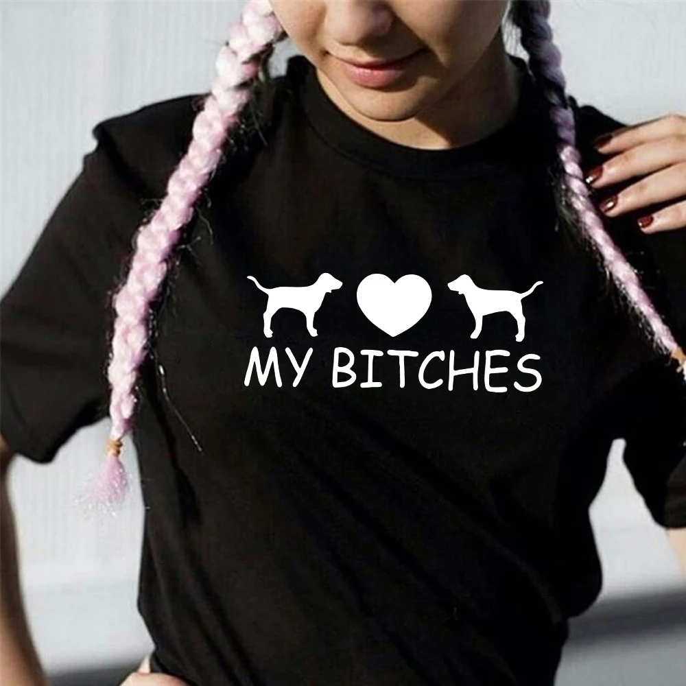 

Funny Womens Ladies Doggy Lady Guy Puppy Funny Humor Gift Present I love Dogs cotton t shirt graphic tees tops