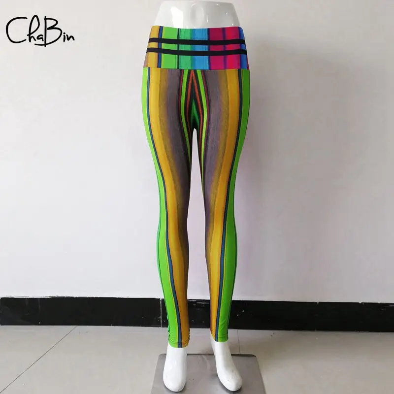 Women Yoga Pants Colorful Striped Print Sport Leggings Push Up Tights Gym Exercise High Waist Fitness Running Athletic Trousers | Спорт и