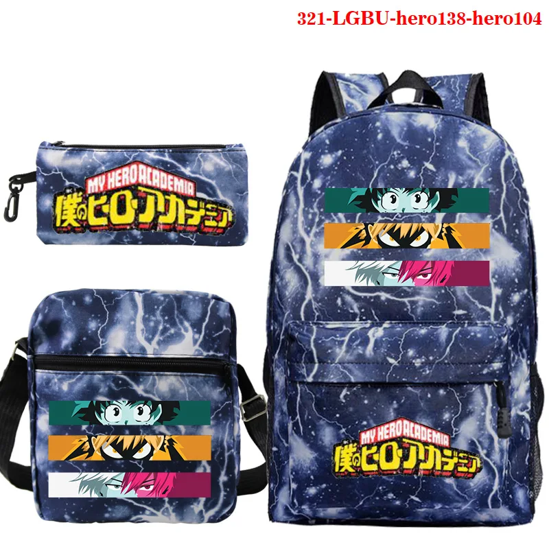 

Anime Boku No Hero Academia Backpacks 3Pcs/Set Book Rucksack Boys Girls Schoolbag Canvas Book Mochilas Men Women Daily Knapsack