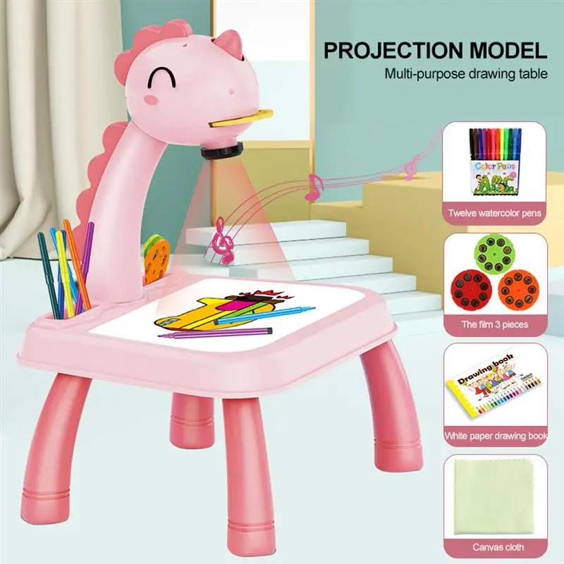 

Детский проектор для рисования, художественный стол для рисования, Настольная игрушка для детей, доска для рисования, Обучающие инструмент...